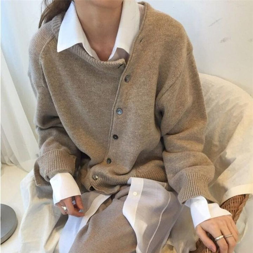 Lunaria Women Cardigan Annalise Asymmetrical Knit Cardigan For Women