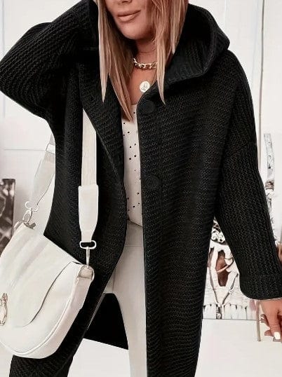 Lunaria Women Cardigan black / S Molly Women's Cozy Knit Hooded Open Front Cardigan