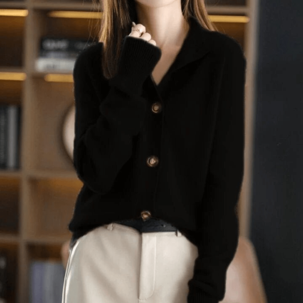 Lunaria Women Cardigan black / S Pearl Luxe Longline Knit Cardigan For Women