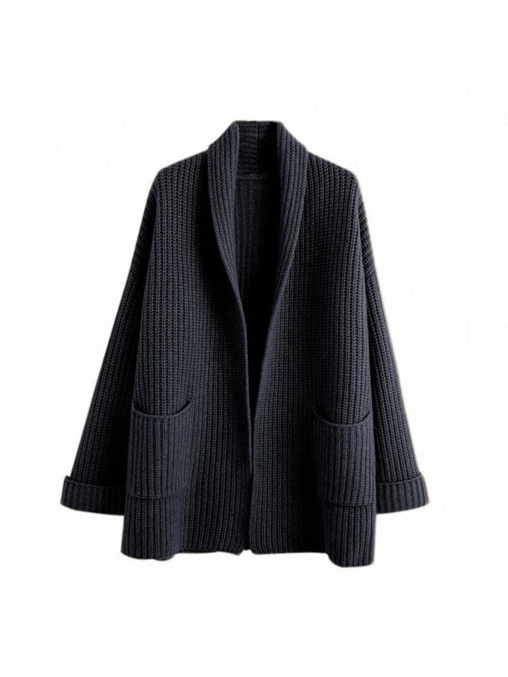Lunaria Women Cardigan black / S Renee Women's Long Sleeve Knit Cardigan With Pockets