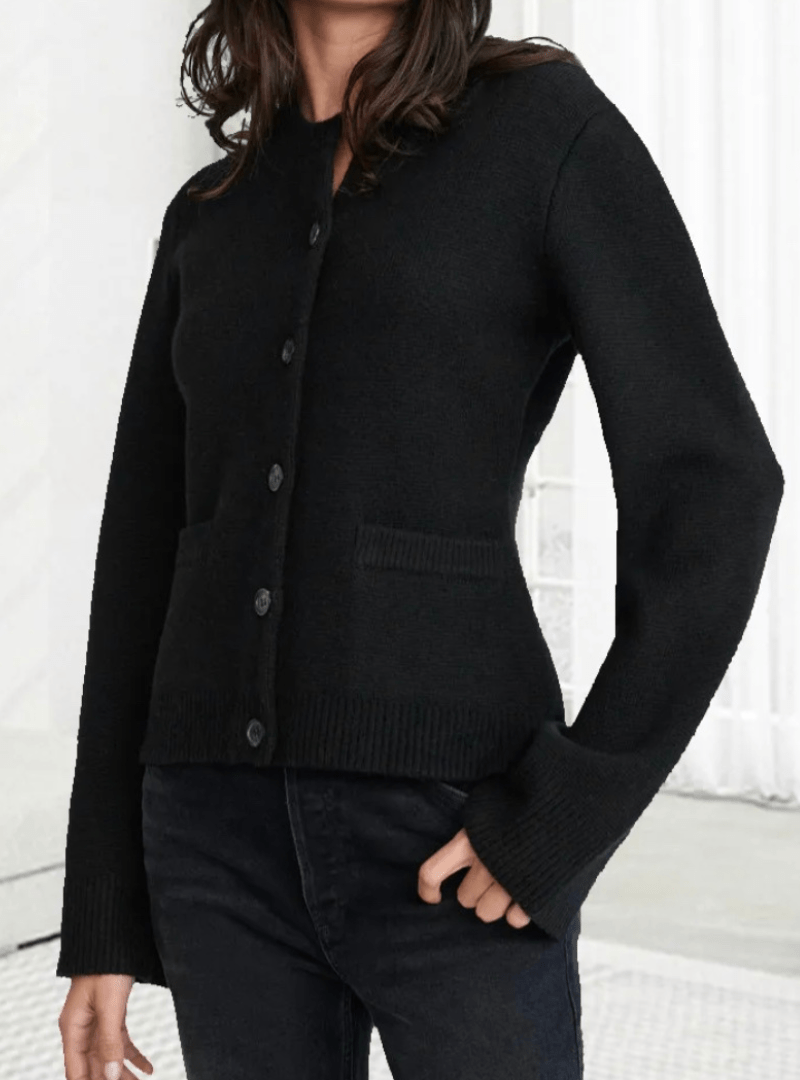 Lunaria Women Cardigan black / XS Miriam Lightweight Open Front Flared Sleeve Cardigan