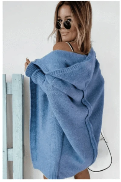 Lunaria Women Cardigan blue / S Stephanie Long Knit Winter Cardigan For Women
