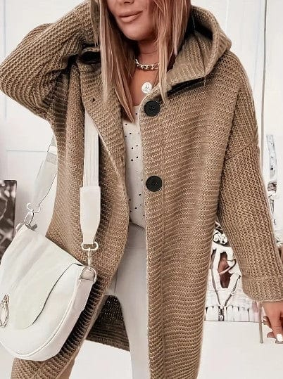 Lunaria Women Cardigan brown / S Molly Women's Cozy Knit Hooded Open Front Cardigan