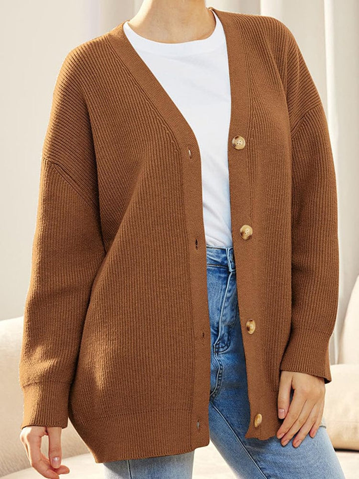 Lunaria Women Cardigan brown / S Zahra Long Sleeve Knitted Button Cardigan For Women