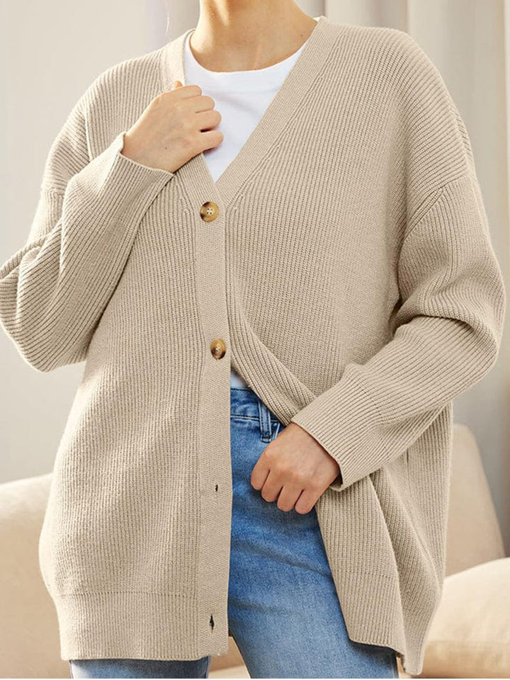 Lunaria Women Cardigan camel / S Zahra Long Sleeve Knitted Button Cardigan For Women