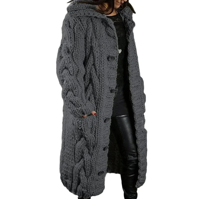 Lunaria Women Cardigan dark grey / S Emma Oversized Chunky Knit Cardigan