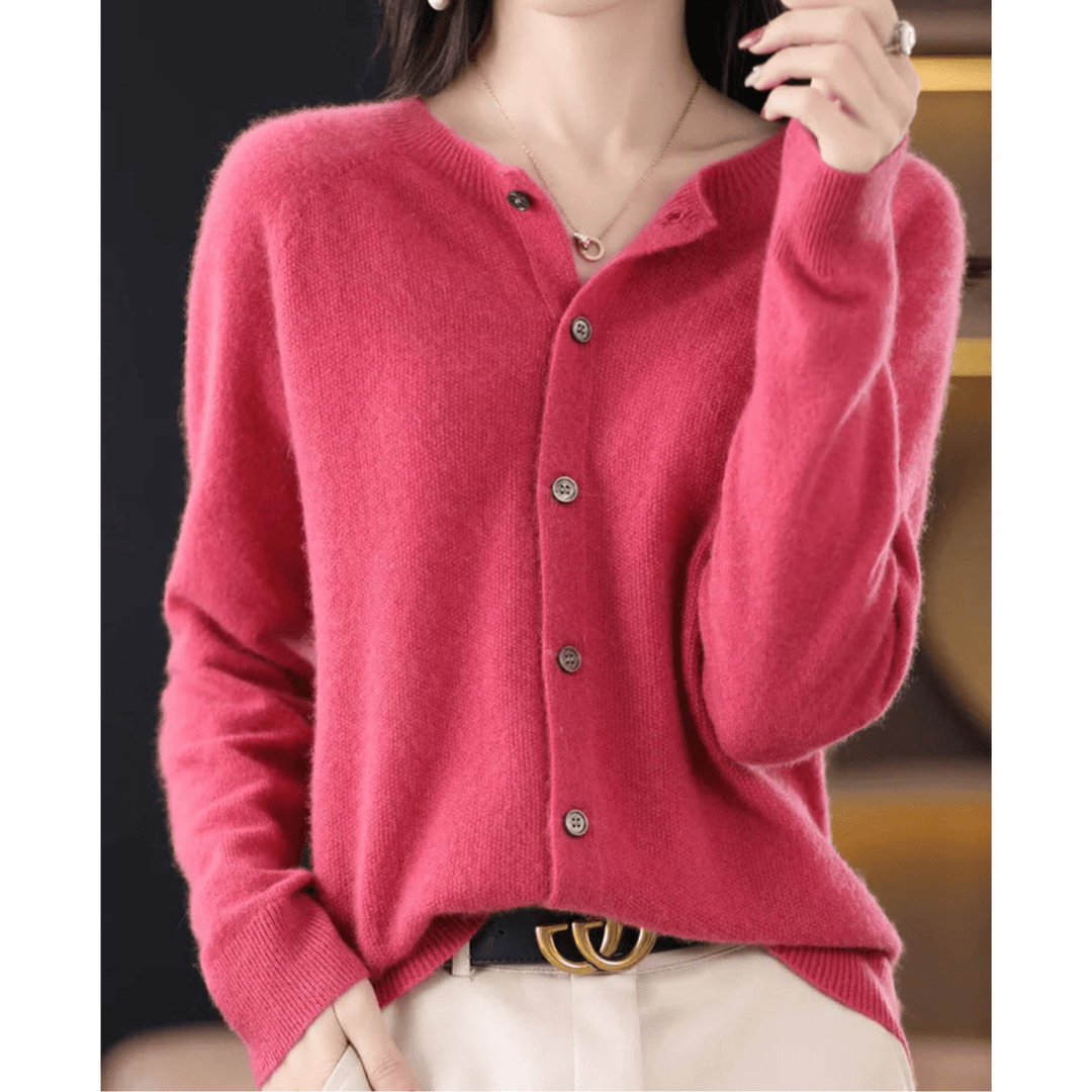 Lunaria Women Cardigan dark pink / S Mia Winter Cardigan