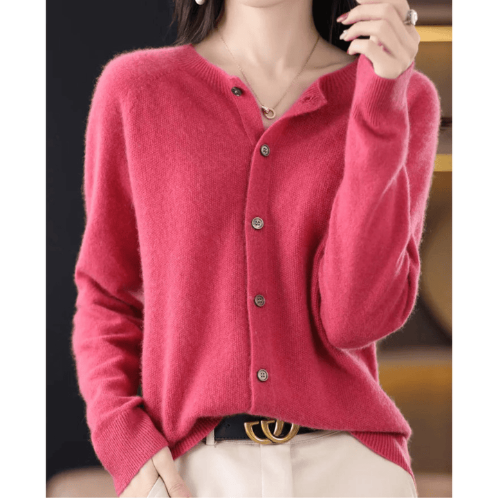 Lunaria Women Cardigan dark pink / S Mia Winter Cardigan