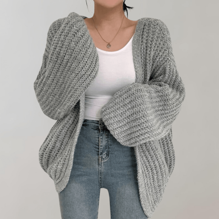 Lunaria Women Cardigan grey / one size fits all Sylvie Lightweight Long Sleeve Knit Cardigan
