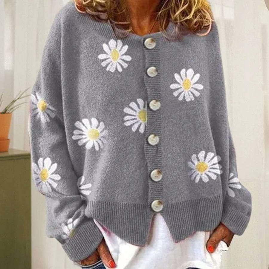 Lunaria Women Cardigan grey / S Alexandra Floral Print Cardigan