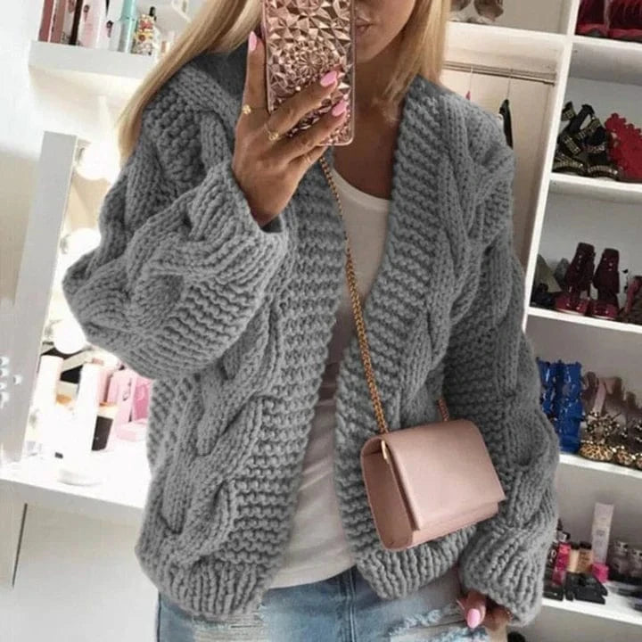 Lunaria Women Cardigan grey / S Esme Thick Cashmere Cardigan Extra Warm For Cold Days