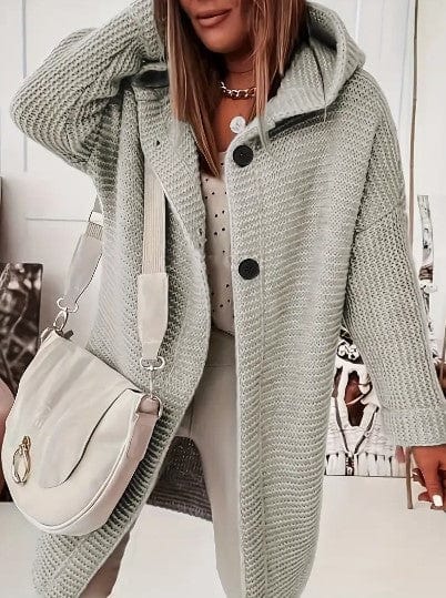 Lunaria Women Cardigan grey / S Molly Women's Cozy Knit Hooded Open Front Cardigan