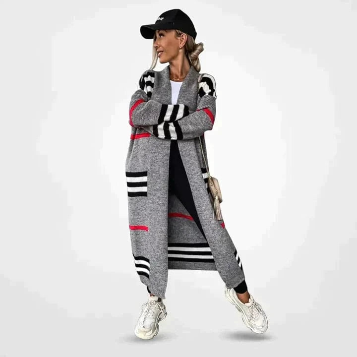 Lunaria Women Cardigan grey / S Paisley Long Ribbed Cardigan