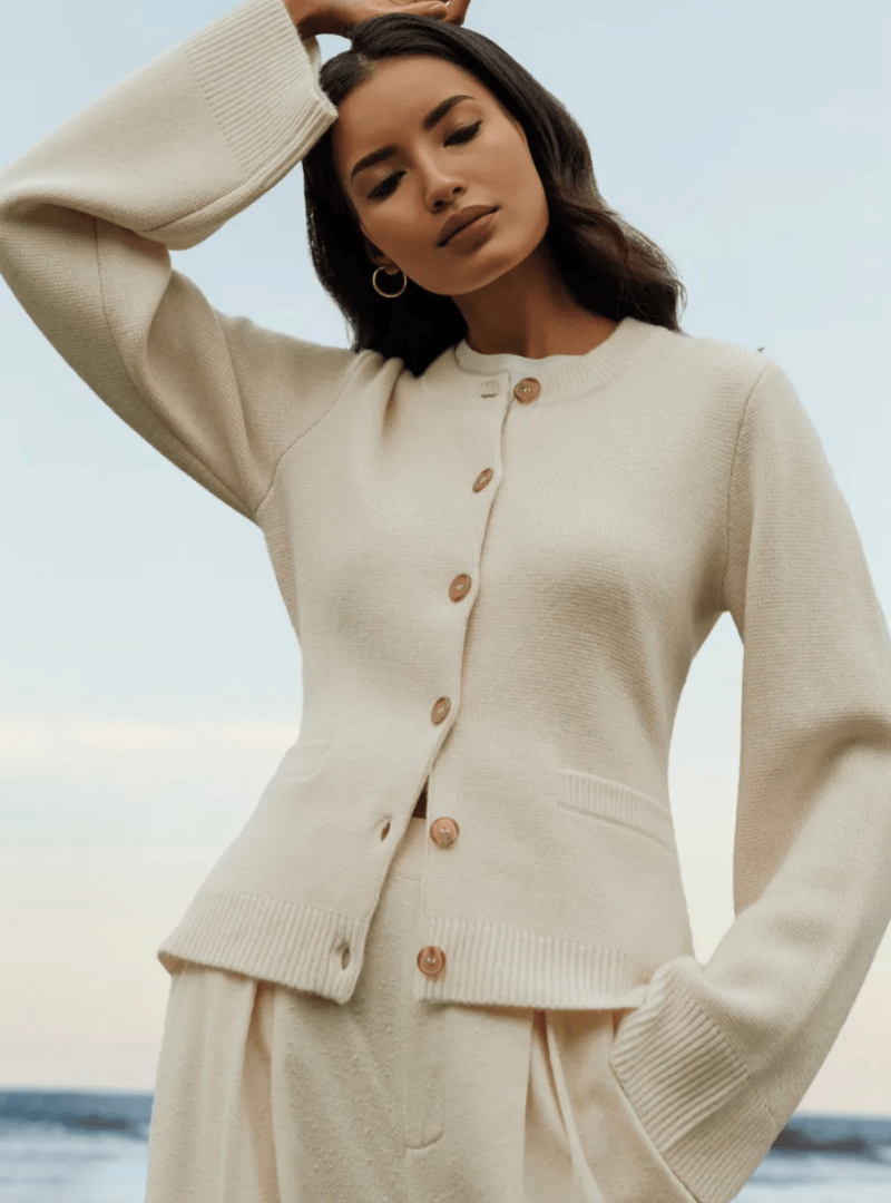 Lunaria Women Cardigan ivory / XS Miriam Lightweight Open Front Flared Sleeve Cardigan