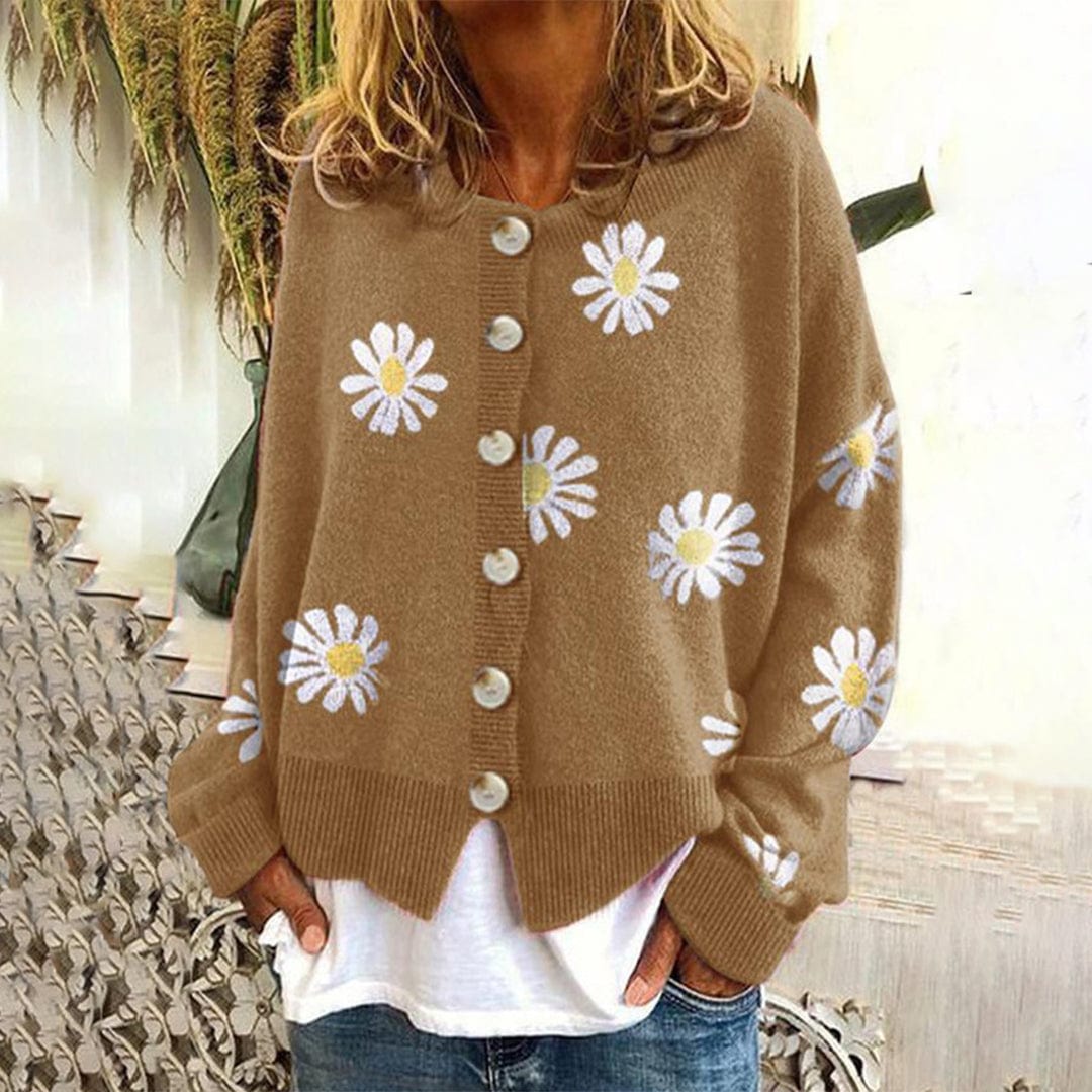 Lunaria Women Cardigan khaki / S Alexandra Floral Print Cardigan