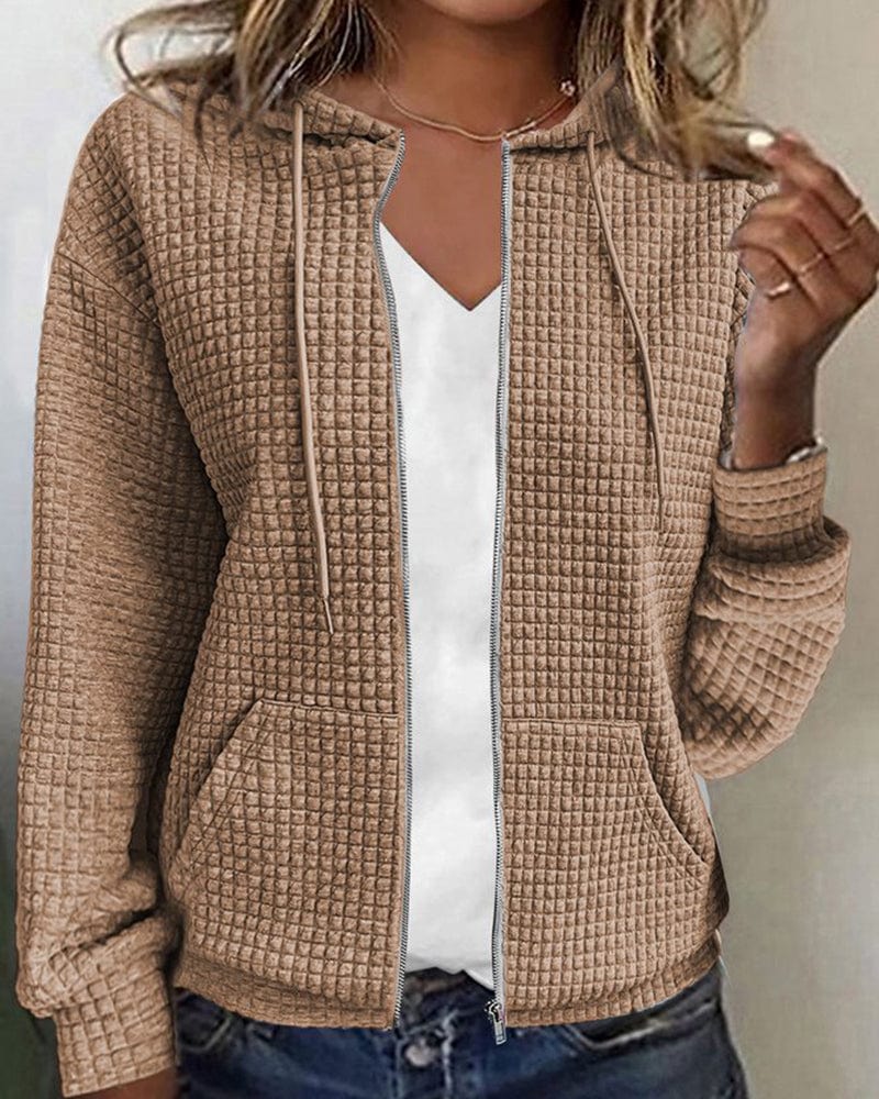 Lunaria Women Cardigan khaki / S Sofia Lightweight Hooded Zip Cardigan