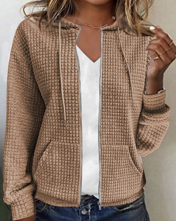 Lunaria Women Cardigan khaki / S Sofia Lightweight Hooded Zip Cardigan