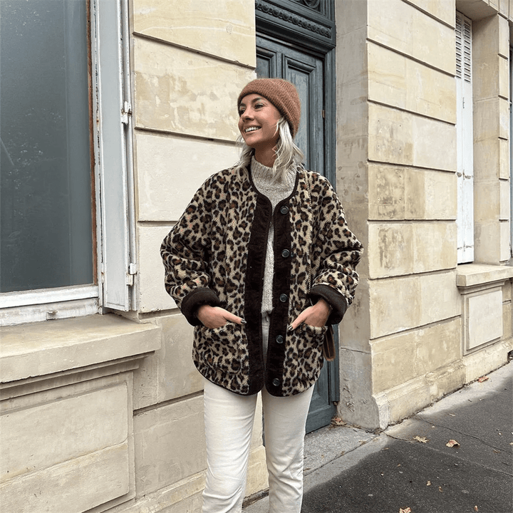 Lunaria Women Cardigan leopard print / XS Monica Leopard Print Winter Cozy Cardigan For Women