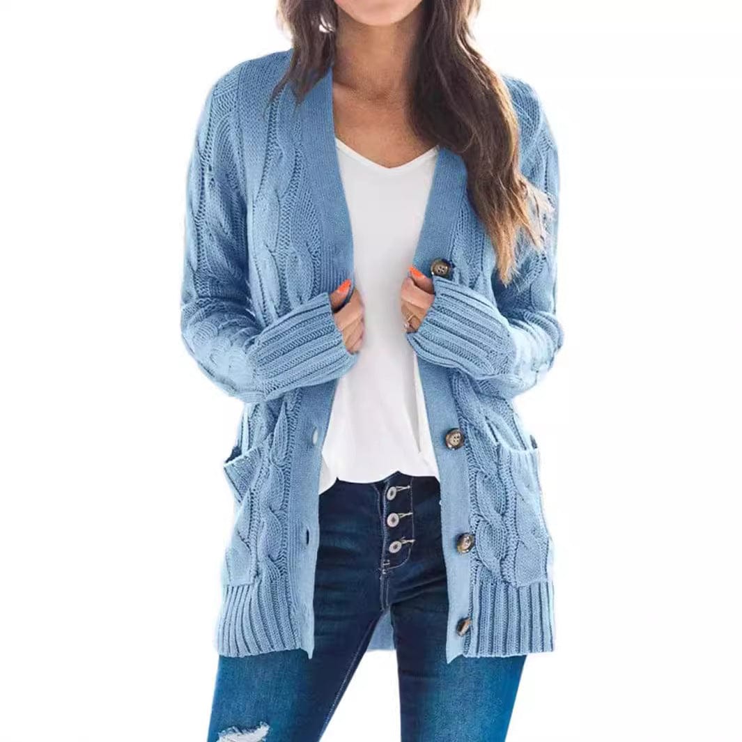 Lunaria Women Cardigan light blue / S Veronica Long Sleeve Women's Relaxed Knit Cardigan