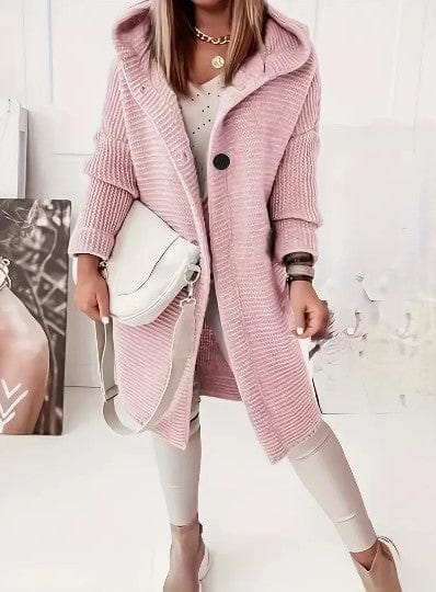 Lunaria Women Cardigan light pink / S Molly Women's Cozy Knit Hooded Open Front Cardigan