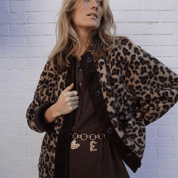 Lunaria Women Cardigan Monica Leopard Print Winter Cozy Cardigan For Women