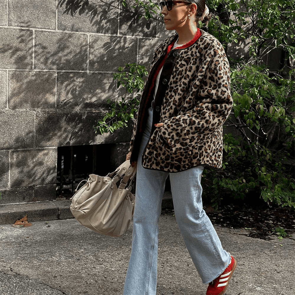 Lunaria Women Cardigan Monica Leopard Print Winter Cozy Cardigan For Women