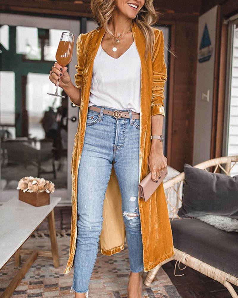 Lunaria Women Cardigan Natasha Long Open Front Women's Cardigan Coat Layer