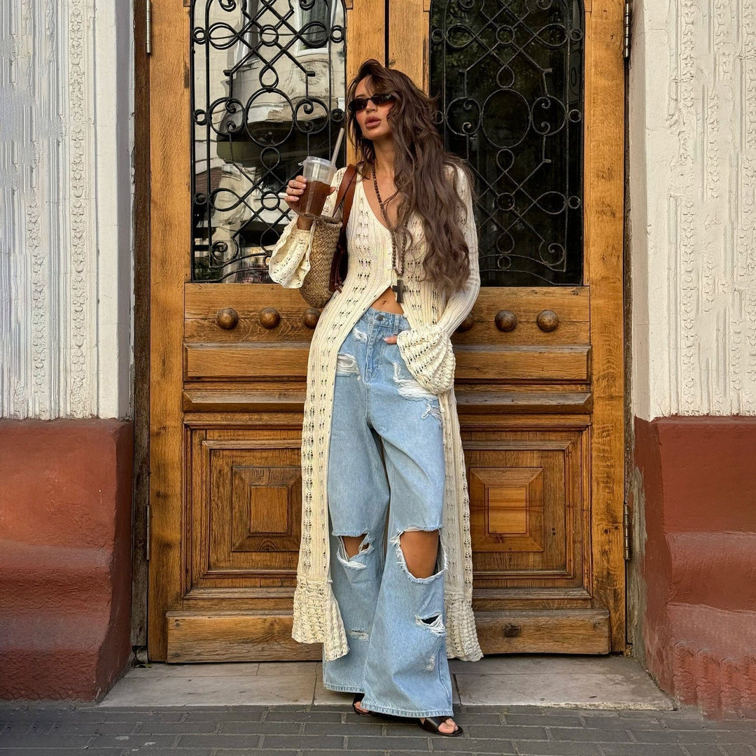 Lunaria Women Cardigan Niamh Long Boho Cardigan
