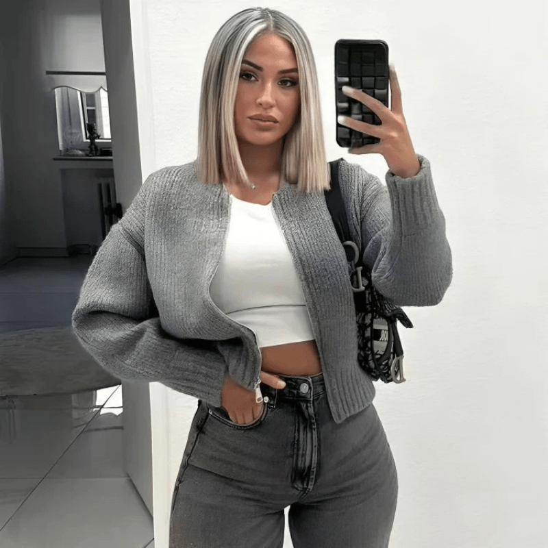 Lunaria Women Cardigan Nicole Zip Front Knit Cardigan For Women