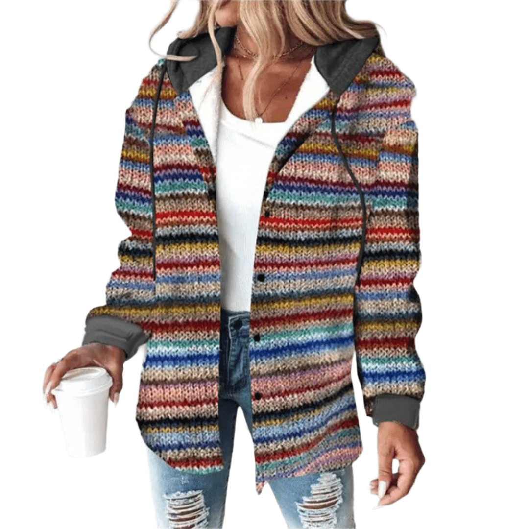 Lunaria Women Cardigan Noelle Multicolor Knit Button Front Cardigan For Women