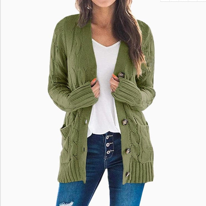 Lunaria Women Cardigan olive green / S Veronica Long Sleeve Women's Relaxed Knit Cardigan