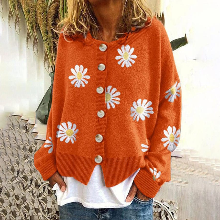 Lunaria Women Cardigan orange / S Alexandra Floral Print Cardigan