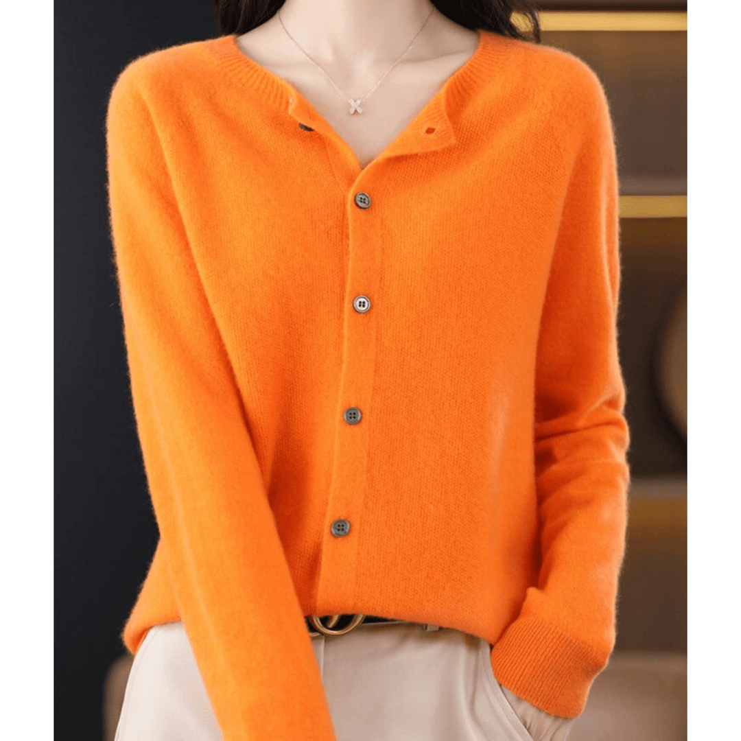 Lunaria Women Cardigan Orange / S Mia Winter Cardigan