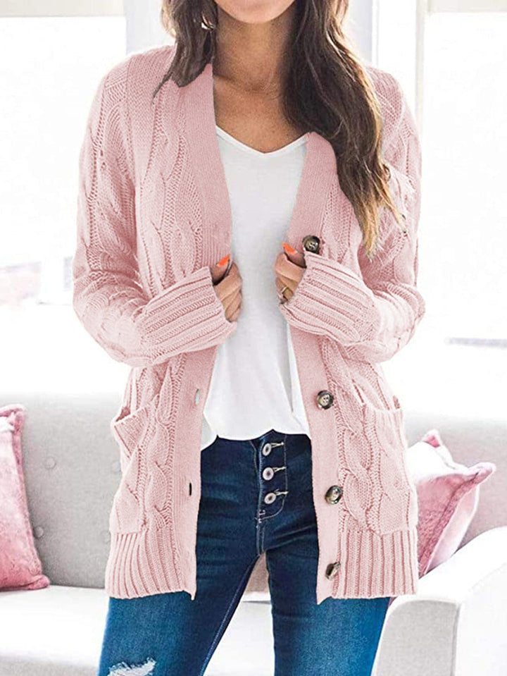 Lunaria Women Cardigan pink / S Veronica Long Sleeve Women's Relaxed Knit Cardigan