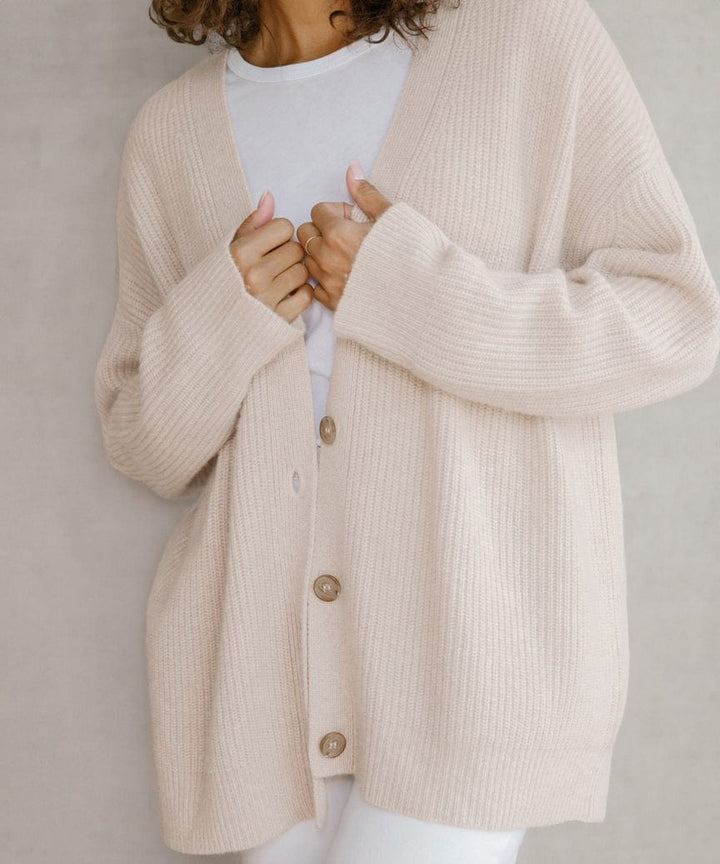 Lunaria Women Cardigan pink / XS Aaliyah Button Front Relaxed Knit Cardigan