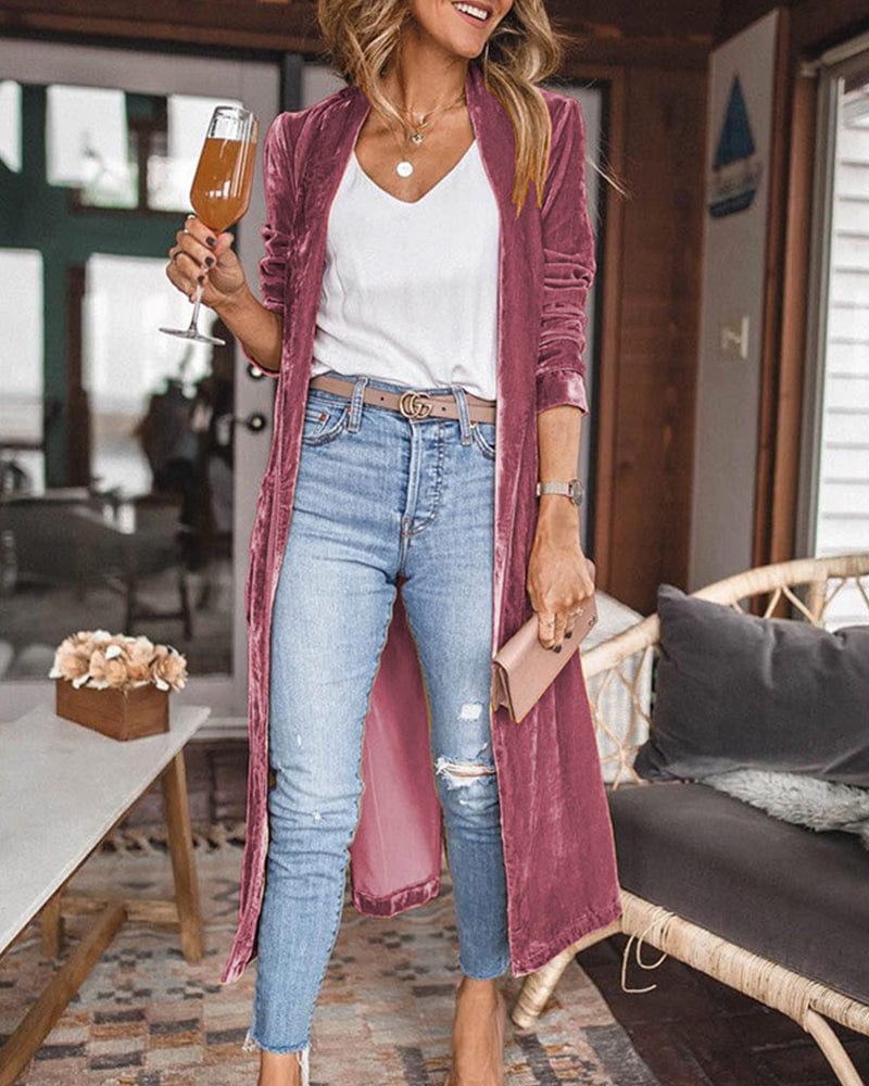 Lunaria Women Cardigan purple / S Natasha Long Open Front Women's Cardigan Coat Layer