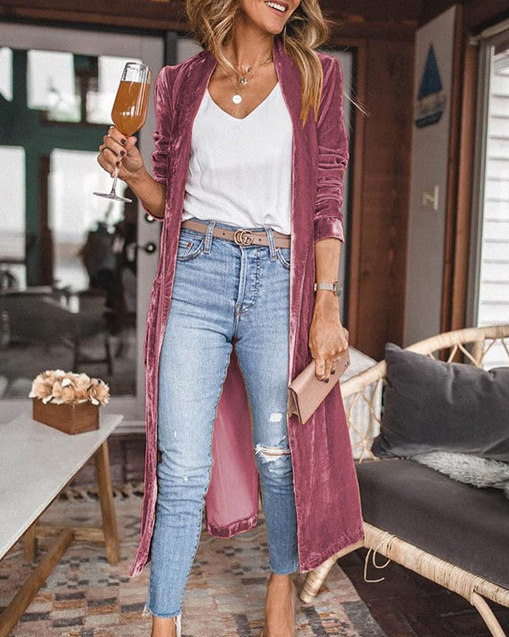 Lunaria Women Cardigan purple / S Natasha Long Open Front Women's Cardigan Coat Layer