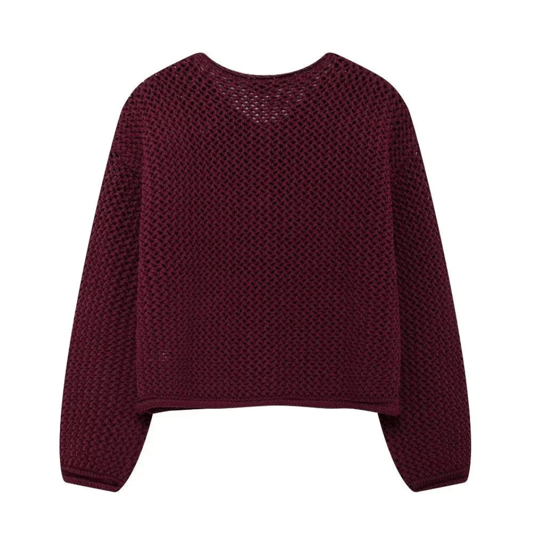 Lunaria Women Cardigan Red / one size fits all Lillie Classic Button Front Knit Cardigan For Women