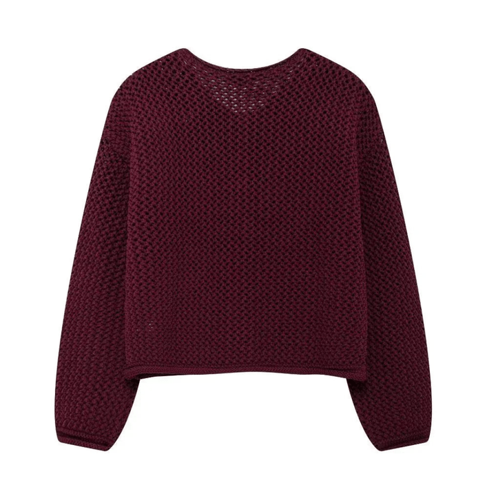 Lunaria Women Cardigan Red / one size fits all Lillie Classic Button Front Knit Cardigan For Women
