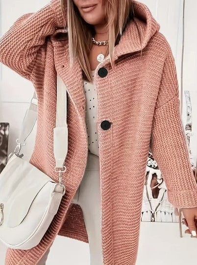 Lunaria Women Cardigan red / S Molly Women's Cozy Knit Hooded Open Front Cardigan