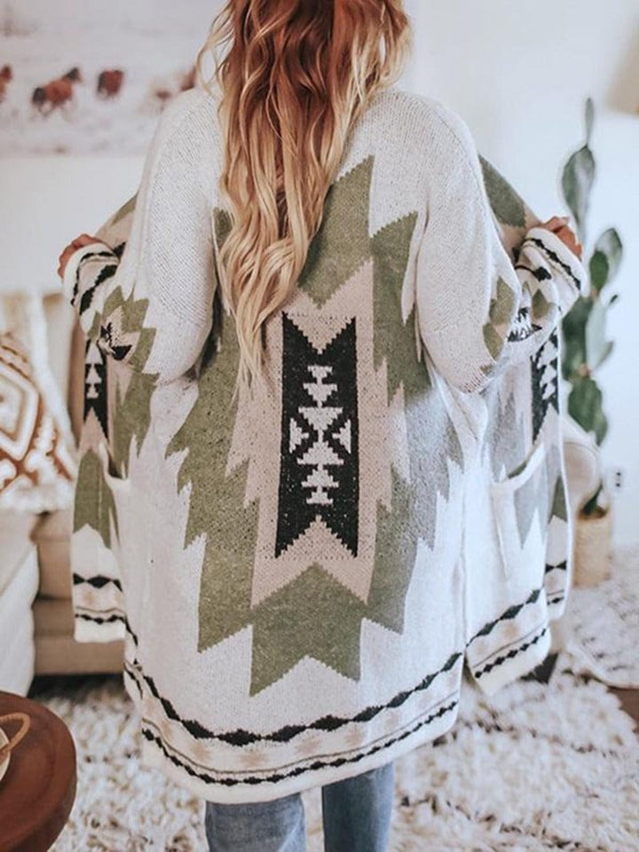 Lunaria Women Cardigan White / S Ariella Boho Motif Knit Cardigan