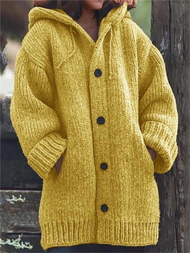 Lunaria Women Cardigan yellow / S Ada Long Hooded Knit Cardigan