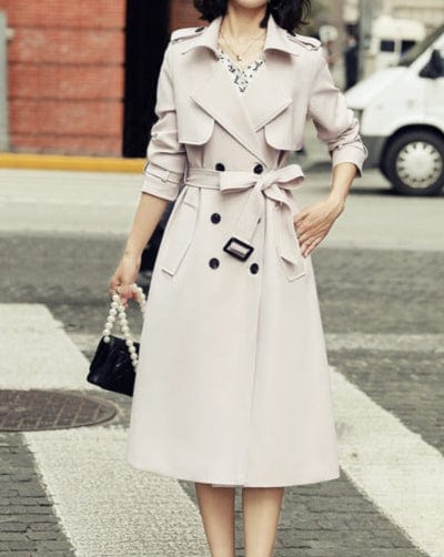 Lunaria Women Coat Beige / S Dora Button Placket Coat for Women