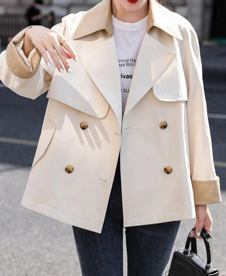 Lunaria Women Coat Beige / XXS Paola Double-Breasted Trench Coat For Women