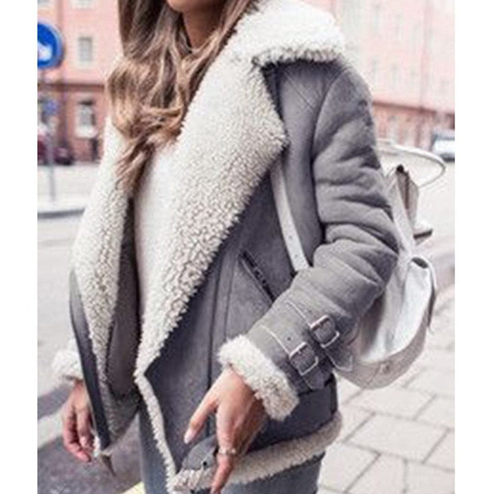 Lunaria Women Coat Grey / 2XL Kristen Fleece Lined Aviator Overcoat For Women