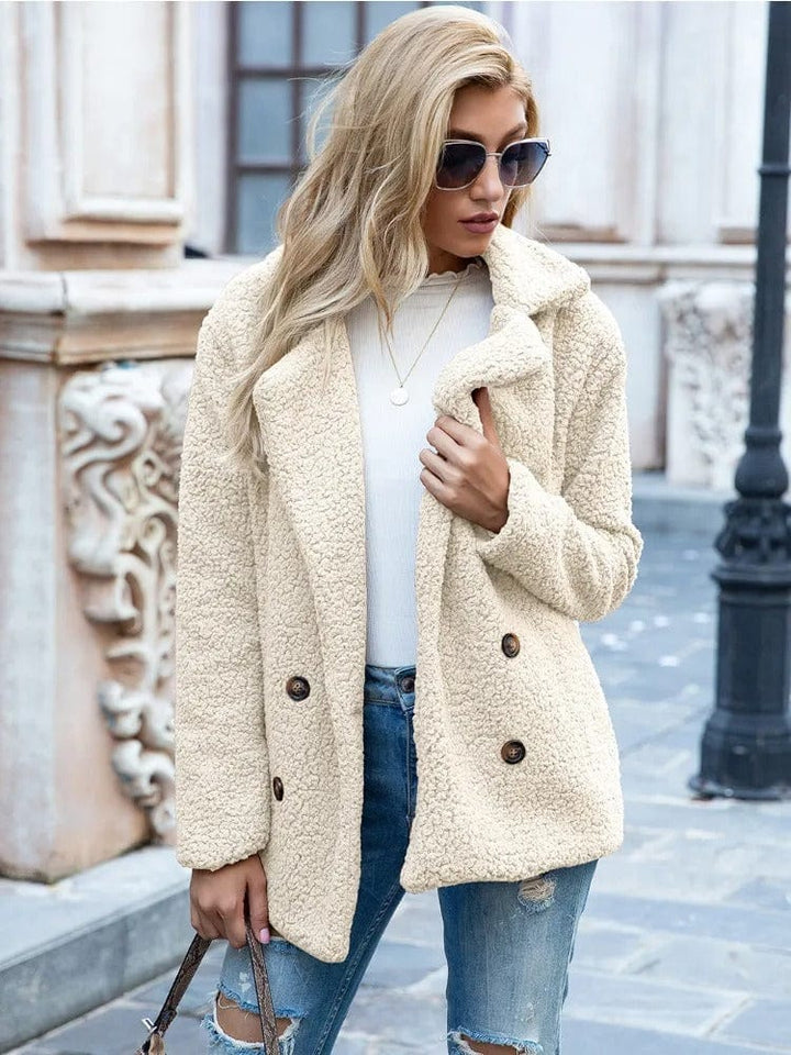 Lunaria Women Coat Joyce Double-Breasted Teddy Coat For Women