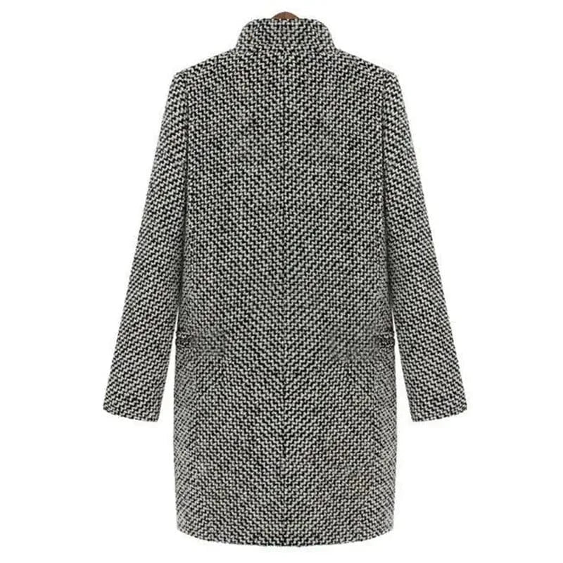 Lunaria Women Coat Larkin Structured Wool Style Coat With Classic Pattern