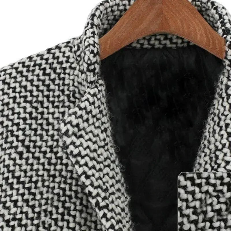 Lunaria Women Coat Larkin Structured Wool Style Coat With Classic Pattern