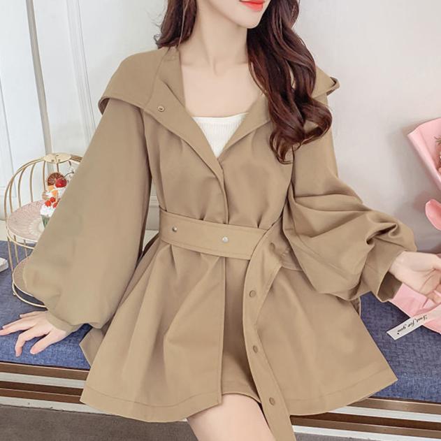 Lunaria Women Coat Luella Belted Puff Sleeve Trench Coat