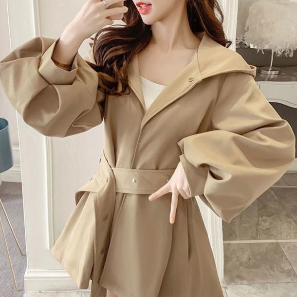 Lunaria Women Coat Luella Belted Puff Sleeve Trench Coat